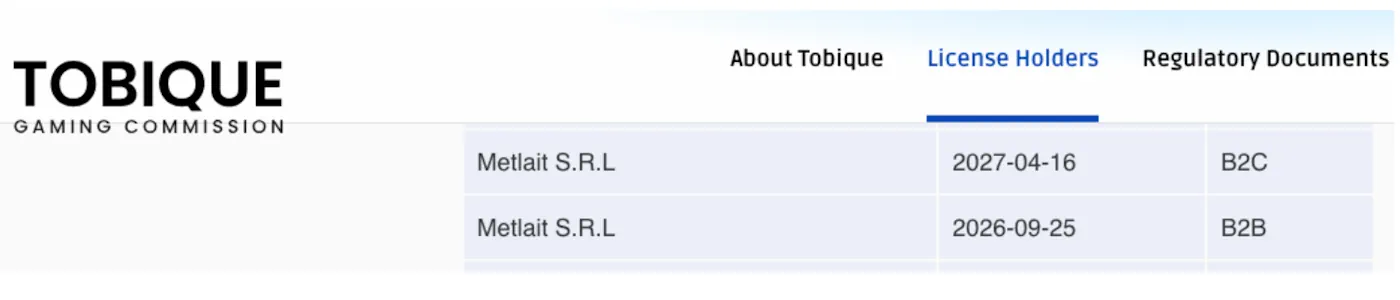 Tobique Casino License - License number validation